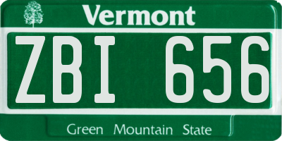VT license plate ZBI656