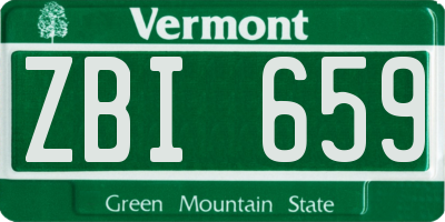 VT license plate ZBI659