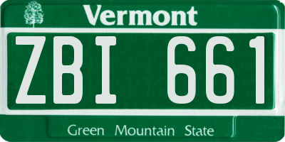 VT license plate ZBI661