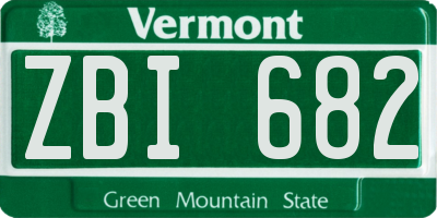 VT license plate ZBI682