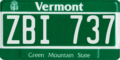 VT license plate ZBI737