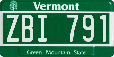 VT license plate ZBI791