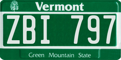 VT license plate ZBI797