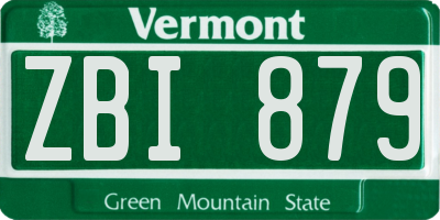 VT license plate ZBI879