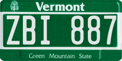 VT license plate ZBI887
