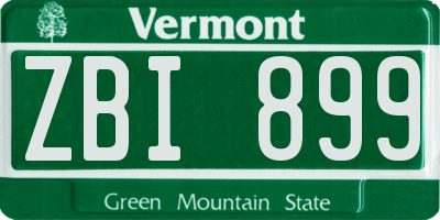 VT license plate ZBI899