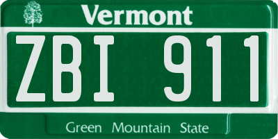 VT license plate ZBI911