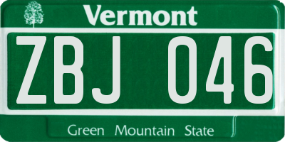 VT license plate ZBJ046