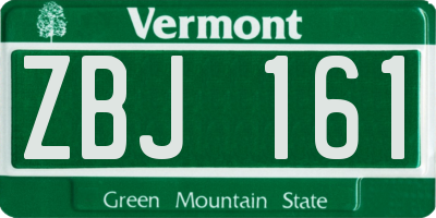 VT license plate ZBJ161