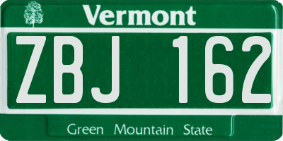 VT license plate ZBJ162