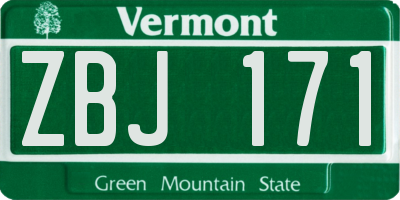 VT license plate ZBJ171