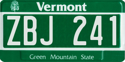 VT license plate ZBJ241
