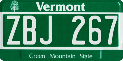 VT license plate ZBJ267