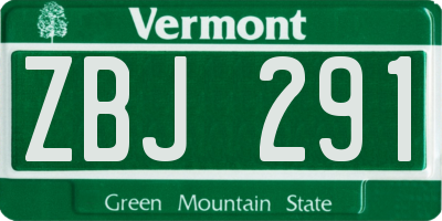VT license plate ZBJ291