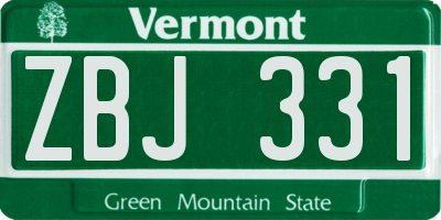 VT license plate ZBJ331
