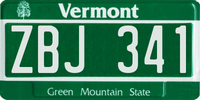 VT license plate ZBJ341