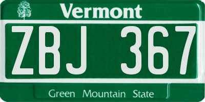 VT license plate ZBJ367
