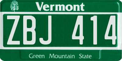 VT license plate ZBJ414