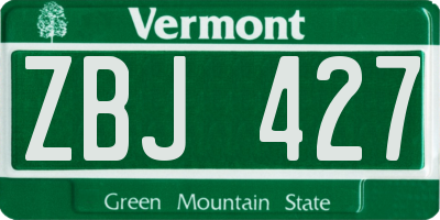 VT license plate ZBJ427