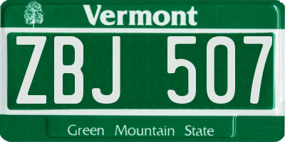 VT license plate ZBJ507