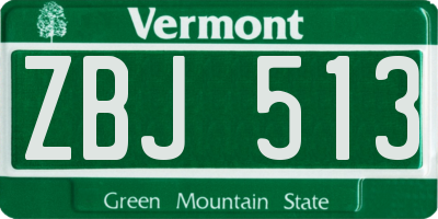 VT license plate ZBJ513