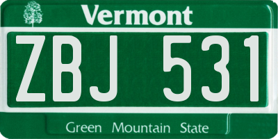 VT license plate ZBJ531