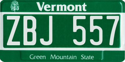 VT license plate ZBJ557
