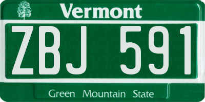 VT license plate ZBJ591