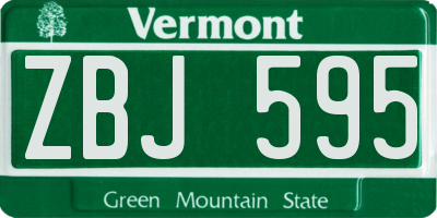 VT license plate ZBJ595