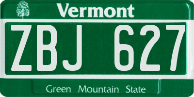 VT license plate ZBJ627