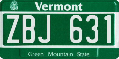 VT license plate ZBJ631