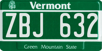 VT license plate ZBJ632