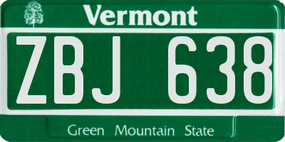 VT license plate ZBJ638