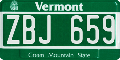 VT license plate ZBJ659