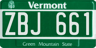 VT license plate ZBJ661