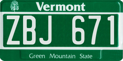 VT license plate ZBJ671