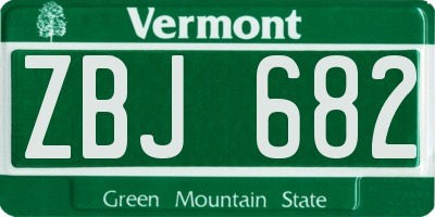 VT license plate ZBJ682