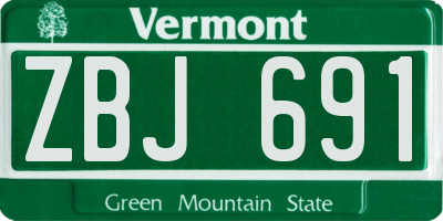 VT license plate ZBJ691