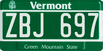 VT license plate ZBJ697