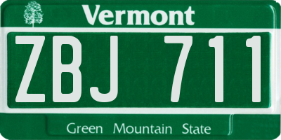 VT license plate ZBJ711
