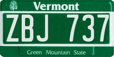 VT license plate ZBJ737