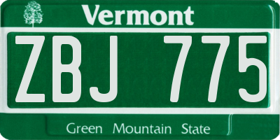 VT license plate ZBJ775