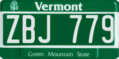 VT license plate ZBJ779