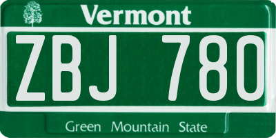 VT license plate ZBJ780
