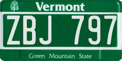 VT license plate ZBJ797