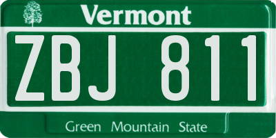 VT license plate ZBJ811