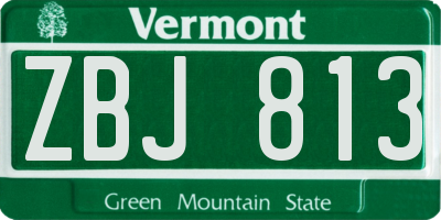 VT license plate ZBJ813