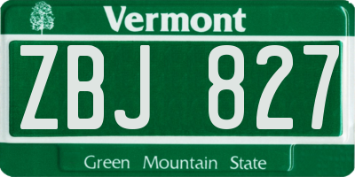VT license plate ZBJ827