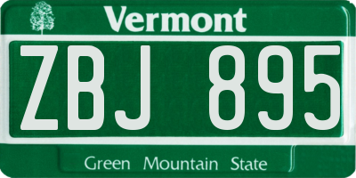 VT license plate ZBJ895