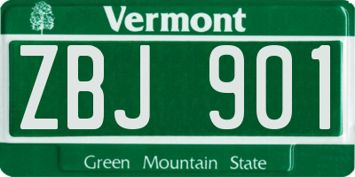VT license plate ZBJ901